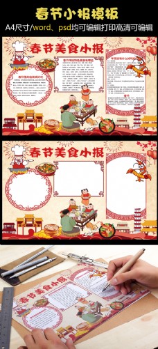 春节美食小报新年饮食文化小报