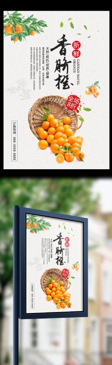 新鲜水果赣南脐橙海报