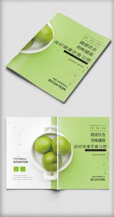 简约时尚绿色饮食画册封面