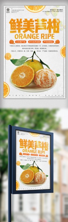 创意时尚鲜美芦柑餐饮美食宣传海报
