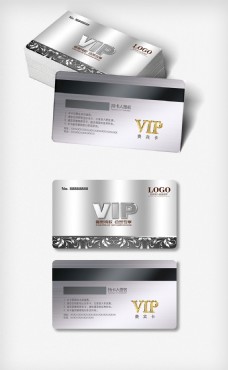 2018年银色经典VIP卡免费模板设计