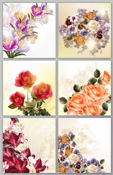 花朵创意创意花朵花卉海报卡片邀请函矢量背景素材