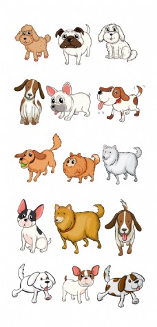 狗狗生肖可爱生肖创意插画手绘小狗元素卡通狗