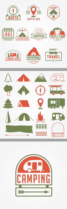 野营露营图标设计
