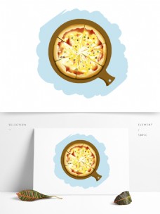 动物食品手绘原创动漫素材食物快餐食品芝士披萨比萨